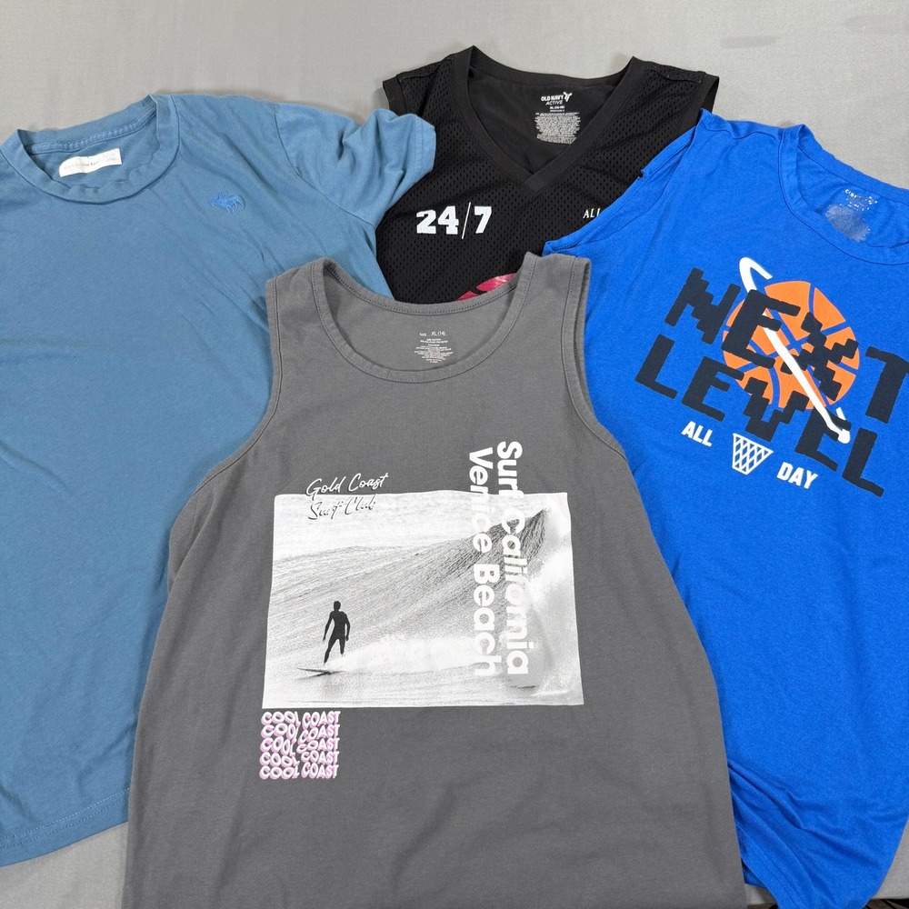 Boys XL 14 16 Shirt Lot Abercrombie Old Navy Basketball Surf Tank Tops 4 Piece